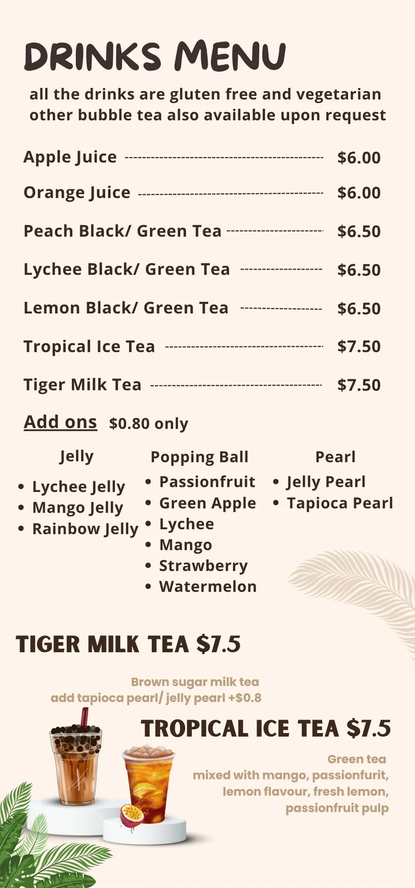 Koi Fish n Chips menu, page 1