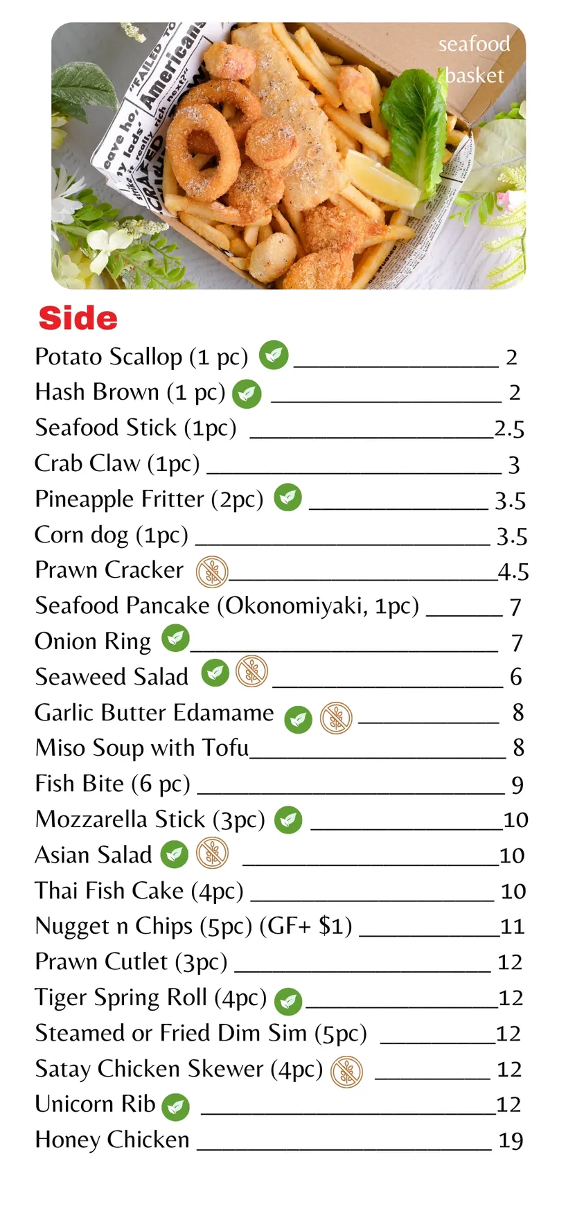 Koi Fish n Chips menu, page 4