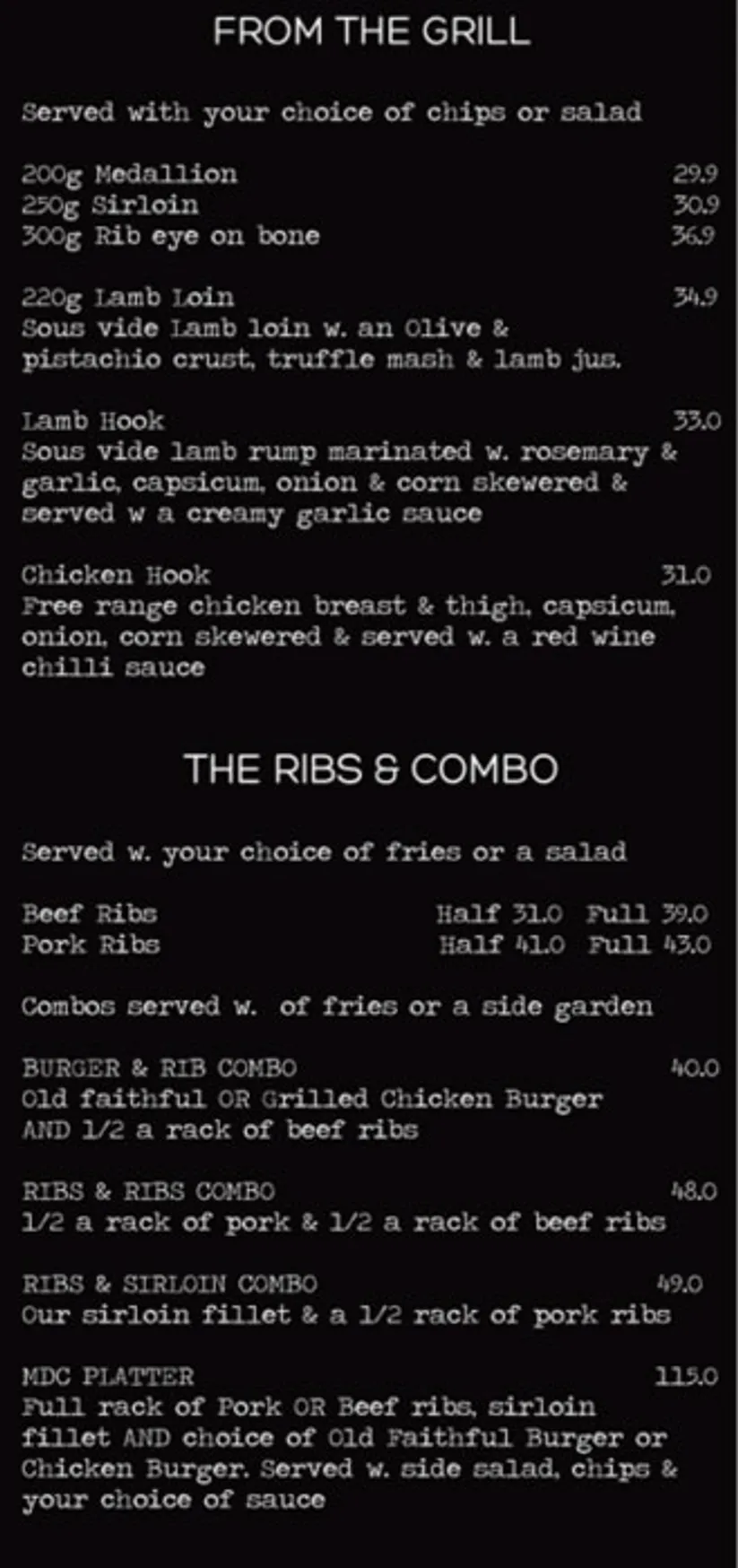 Meat District Co menu, page 3