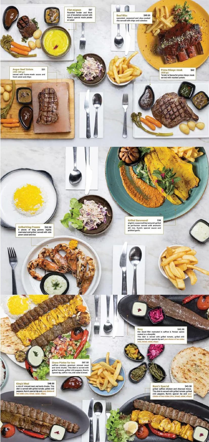 Rumi Persian Restaurant menu, page 2