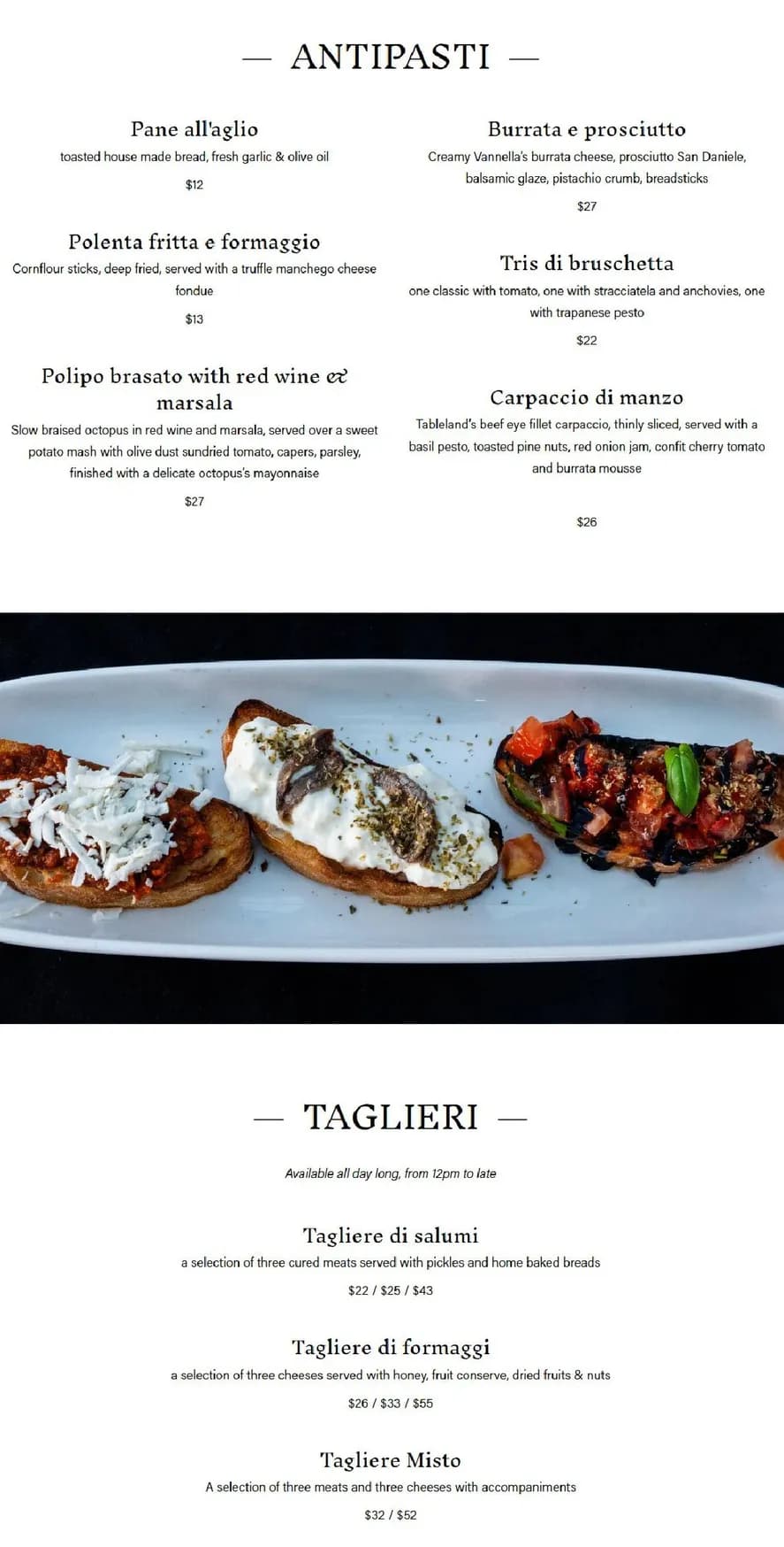 Pist4cchi menu, page 1