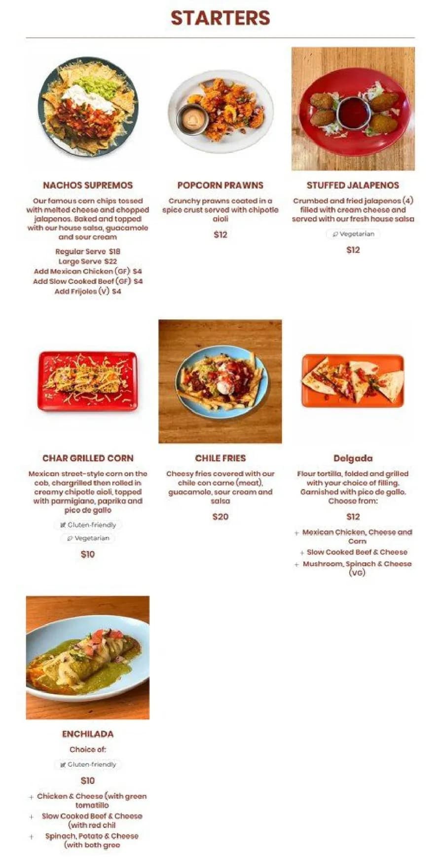 Taco Bill - Epping menu, page 1