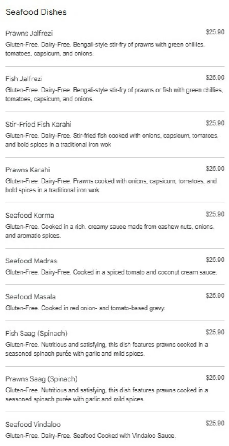 Swaad e India menu, page 7