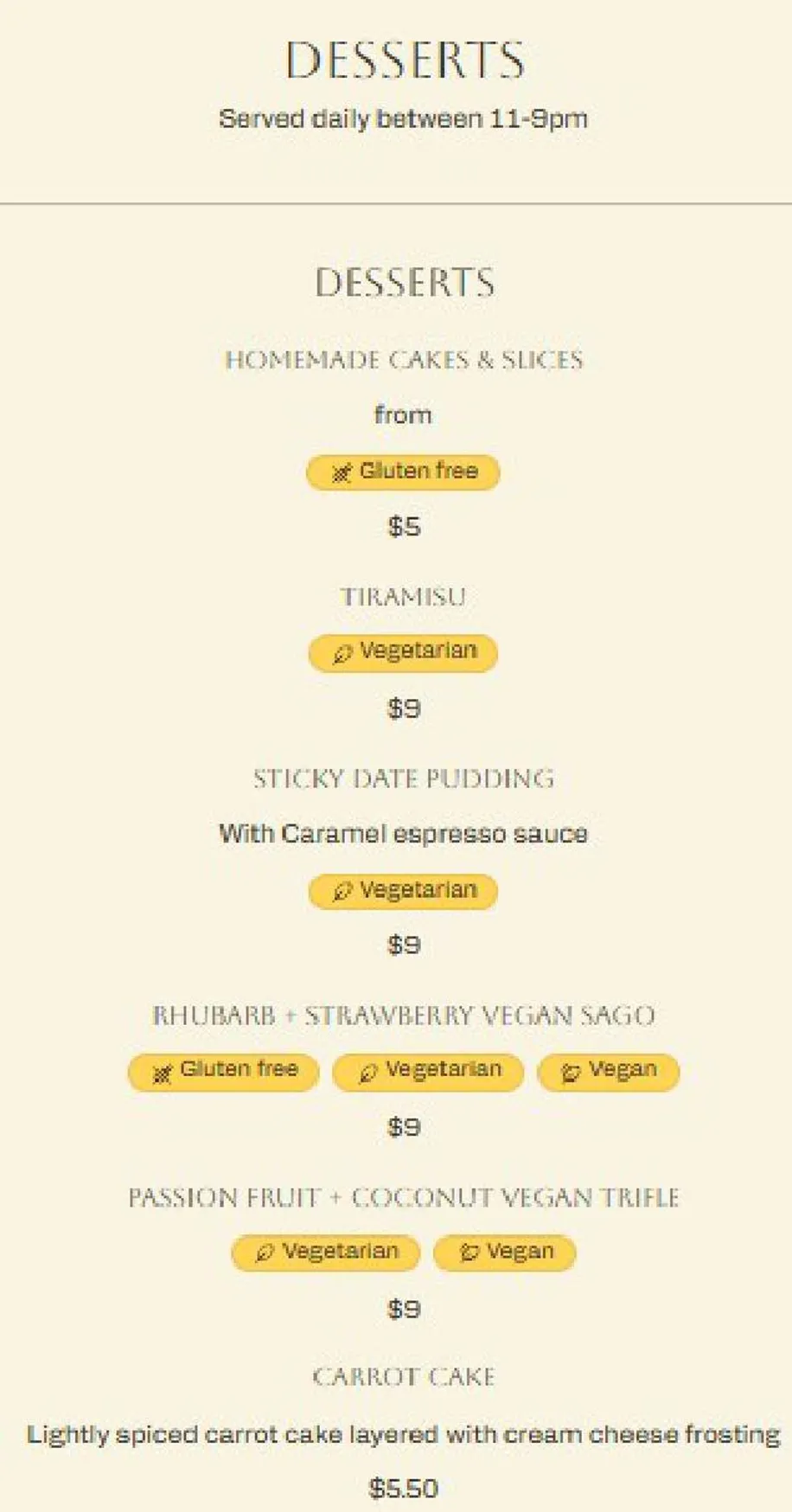 Yellow Flower Indian Restaurant menu, page 3