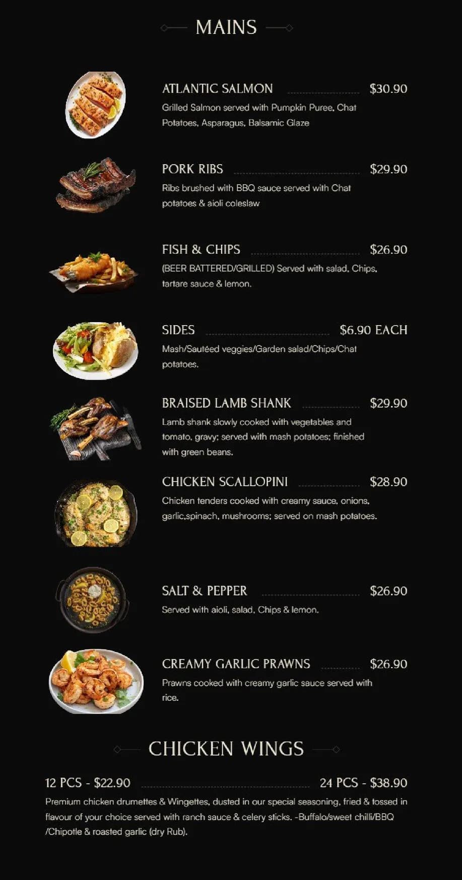 Atomic Bar menu, page 6
