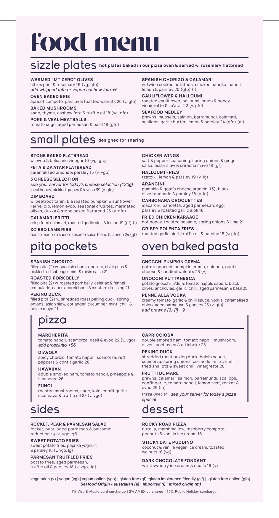 Plus 5 menu, page 1