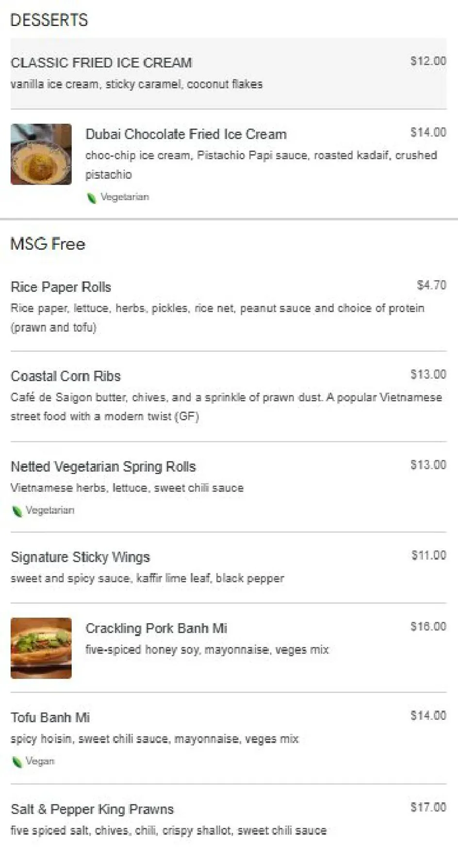 Grandma Đặng menu, page 8