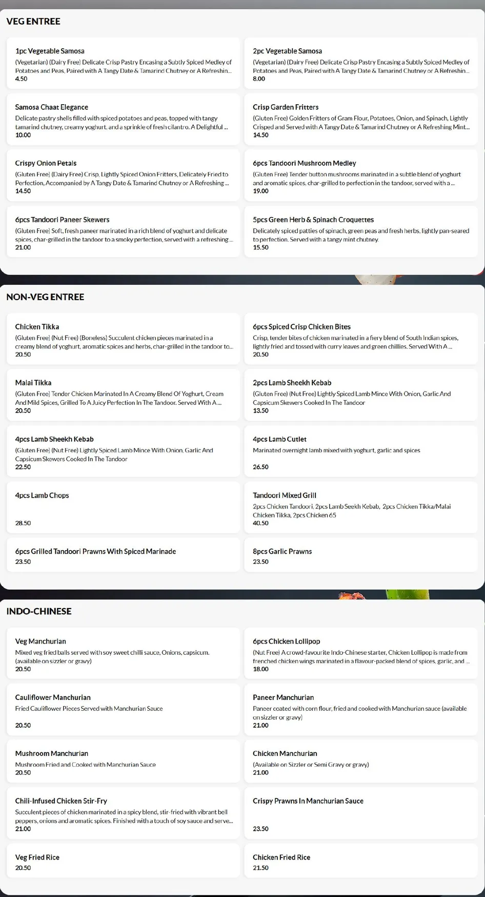 Curry Leaf on Brighton menu, page 1