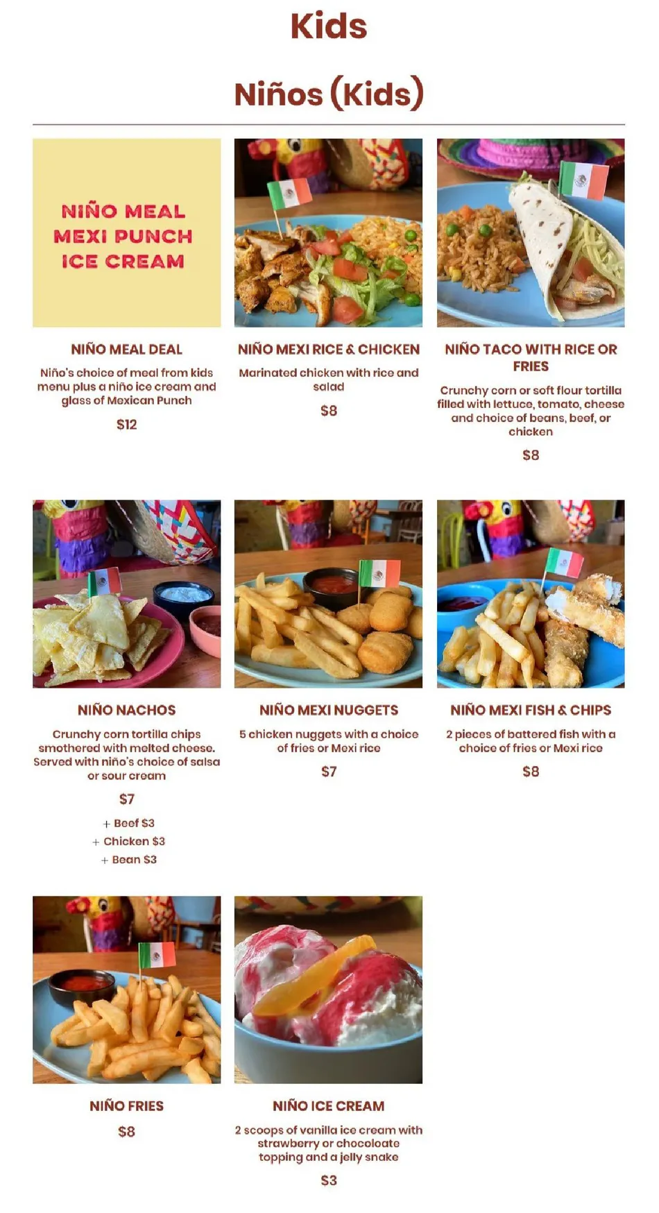 Taco Bill menu, page 4