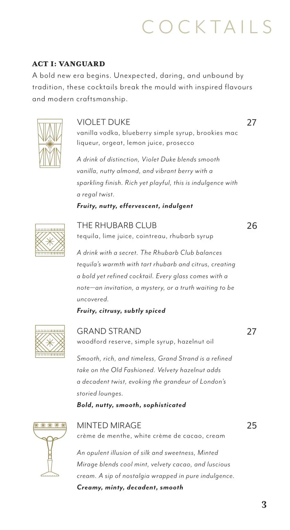 The Fox Hole menu, page 7