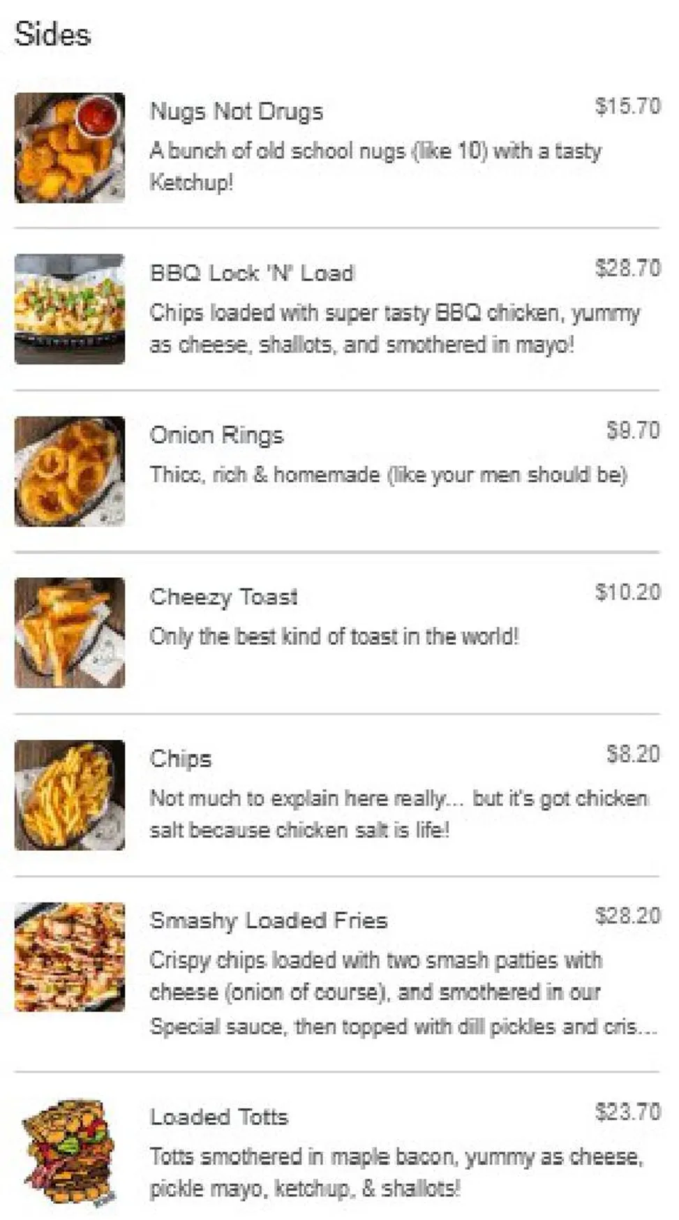 Hashtag Burgers & Waffles menu, page 3