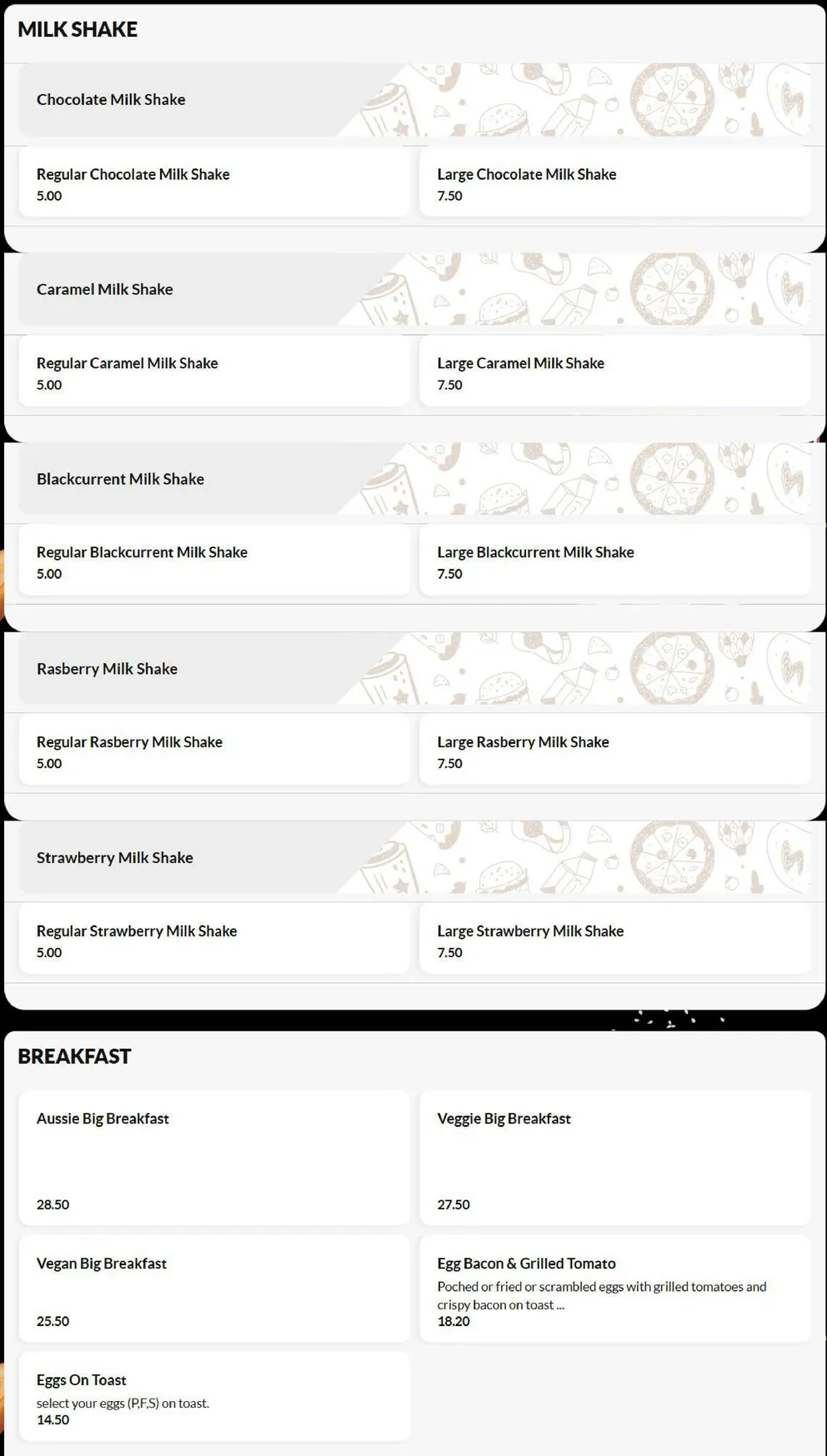 Urban Kitchen and Grills menu, page 5
